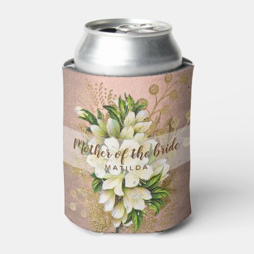 Copper rose gold floral mother of the bride can cooler
