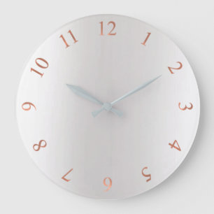 Copper Rose Gold Glitter Gray Silver US UK Numbers Large Clock