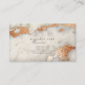 Copper Rose Gold Gray Marble Glam Vip Business Card (Back)