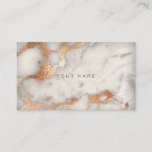 Copper Rose Gold Gray Marble Glam Vip Business Card (Front)