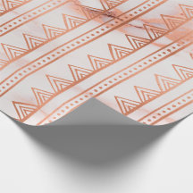 Copper Rose Gold Marble Tribal Stripes White Line