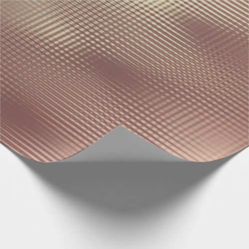 Copper Rose Gold Metallic Grill Stripes Urban Wrapping Paper