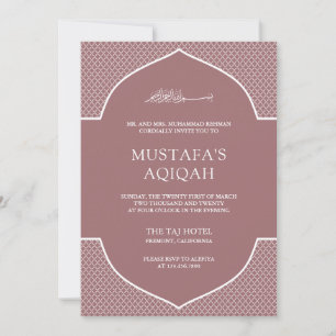 Copper Rose Moroccan Islamic Muslim Aqiqah Invitation