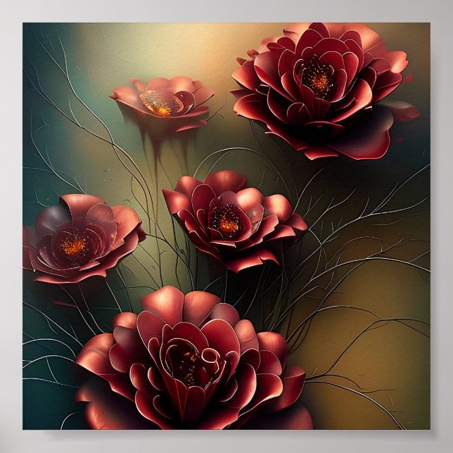 Copper roses bunch poster (Front)