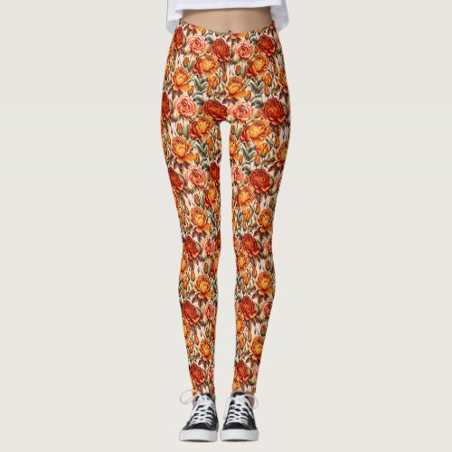 Copper Roses Leggings