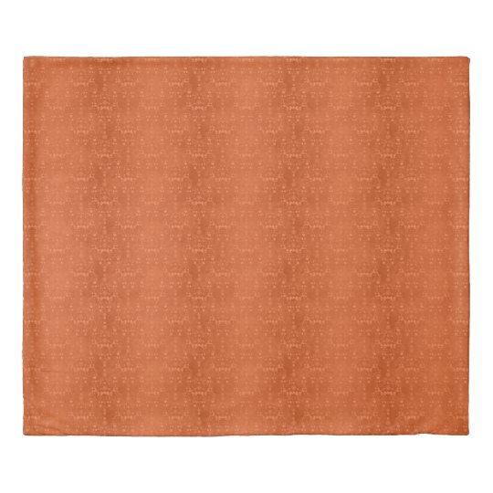 Copper Rust Burnt Orange Distressed Damask Pattern Duvet Cover