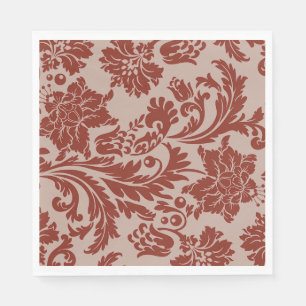 Copper rust damask paper napkins