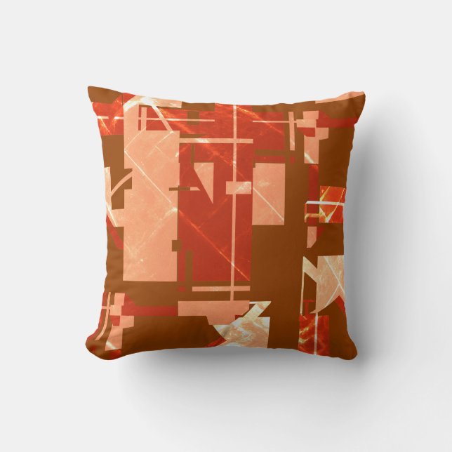 Copper Rust Patterned Effect on Rust MCM Look Throw Pillow (Front)