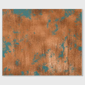 Copper Rust Teal Patina Metallic Abstract Elegant Wrapping Paper | Zazzle