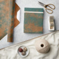 Copper Rust Teal Patina Metallic Urban Abstract Wrapping Paper | Zazzle