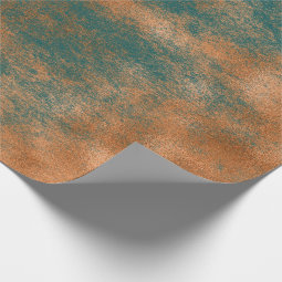 Copper Rust Teal Patina Metallic Urban Abstract Wrapping Paper | Zazzle