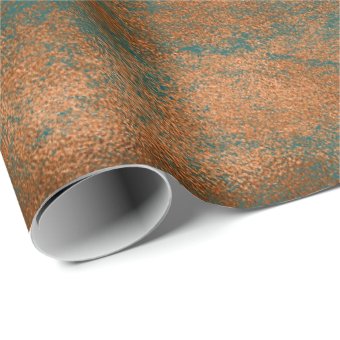 Copper Rust Teal Patina Metallic Urban Abstract Wrapping Paper | Zazzle