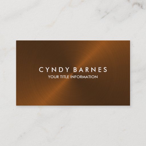 Customizable Copper Sheen Business Card
