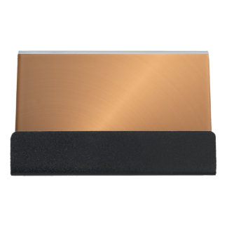 Copper Shine Angle Desk Business Card Holder