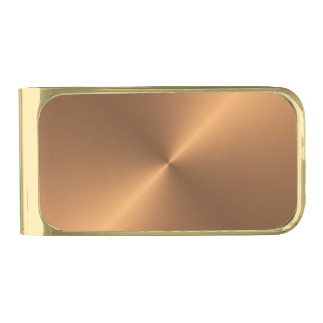 Copper Shine Gold Finish Money Clip (Front)