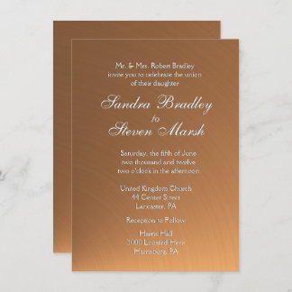 Copper Shine Wedding Invitation