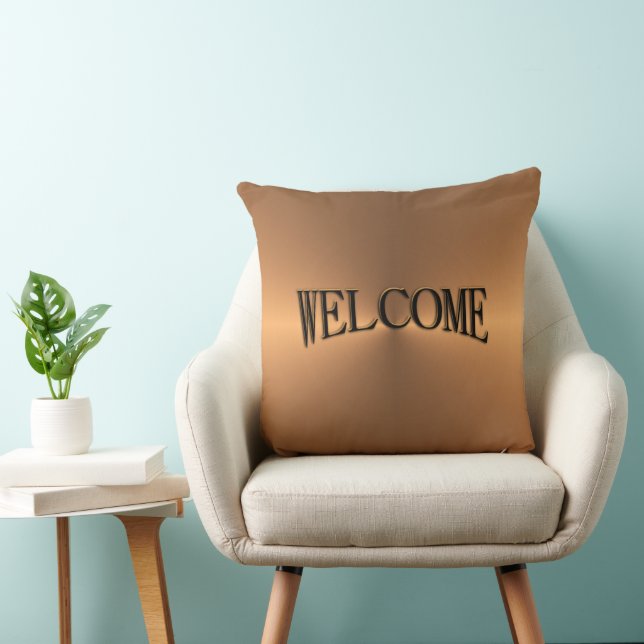 Copper Shine Welcome Throw Pillow (Chair)