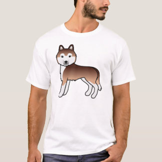 Copper Siberian Husky Cute Cartoon Dog T-Shirt