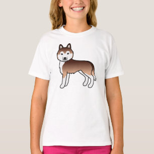 Copper Siberian Husky Cute Cartoon Dog T-Shirt