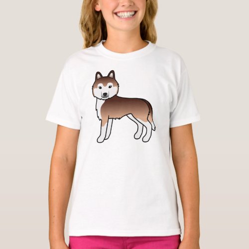 Copper Siberian Husky Cute Cartoon Dog T_Shirt