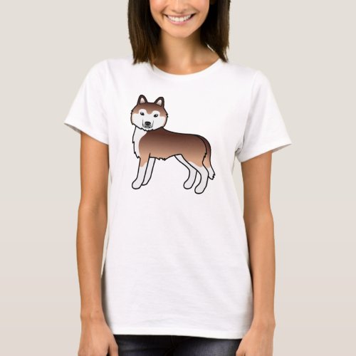 Copper Siberian Husky Cute Cartoon Dog T_Shirt