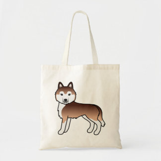 Copper Siberian Husky Cute Cartoon Dog Tote Bag