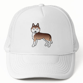 Copper Siberian Husky Cute Cartoon Dog Trucker Hat