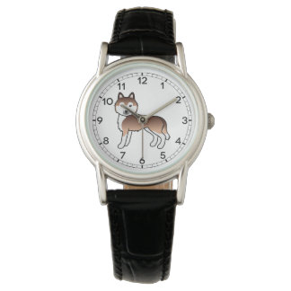 Copper Siberian Husky Cute Cartoon Dog Watch
