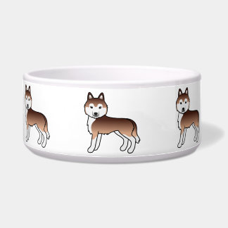 Copper Siberian Husky Cute Cartoon Dogs Bowl