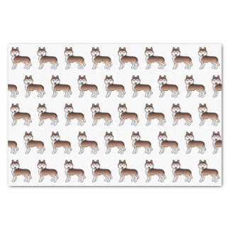 Copper Siberian Husky Cute Dog Pattern Tissue Paper