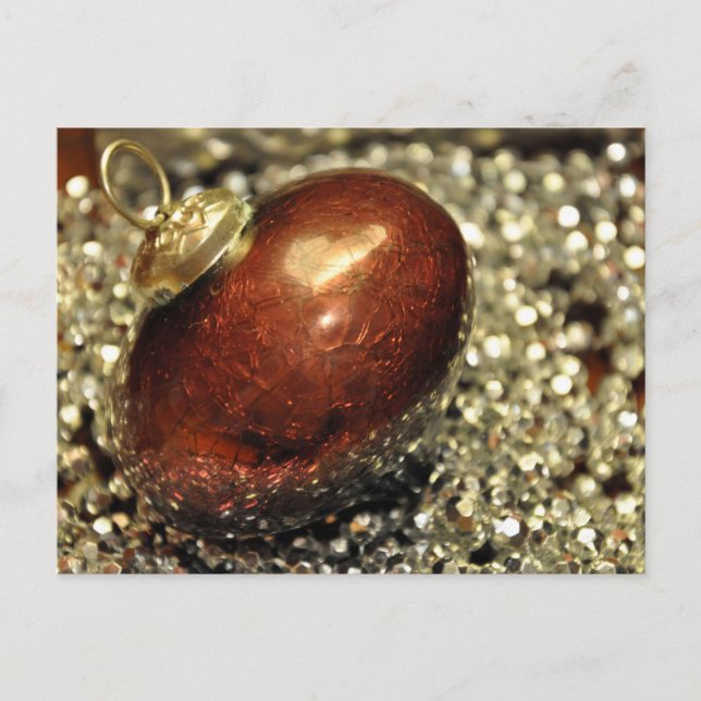 Copper & Silver ornament, Christmas tree, Holiday Postcard (Front)