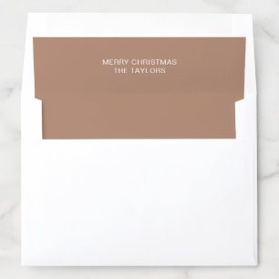 Copper Simple Modern Boho Custom Script Christmas Envelope Liner