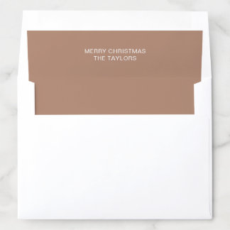 Copper Simple Modern Boho Custom Script Christmas Envelope Liner