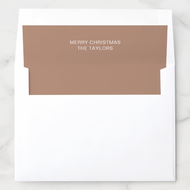 Copper Simple Modern Boho Custom Script Christmas Envelope Liner (In Envelope)