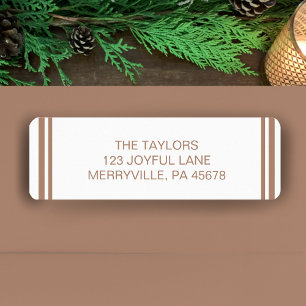 Copper Simple Modern Boho Holiday Return Address Label