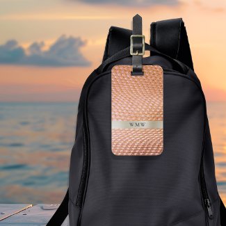 Copper Snakeskin Digital Leather Metal Monogram