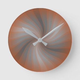 Copper Spiral Round Clock