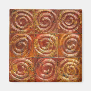 Copper Spiral Tiles Magnet