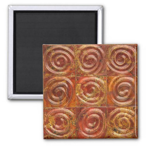Copper Spiral Tiles Magnet