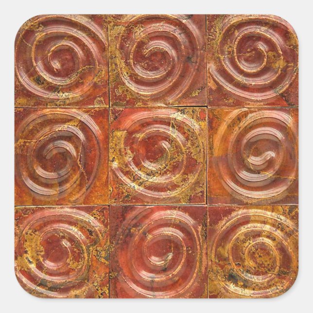 Copper Spiral Tiles Sticker (Front)