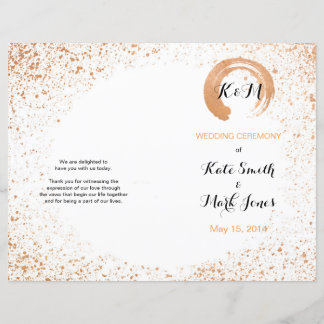 Copper Spray Wedding ceremony Order of service
