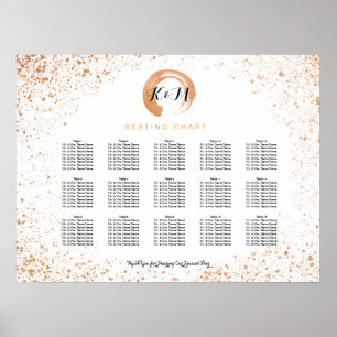 Copper Spray Wedding Reception Seating Chart