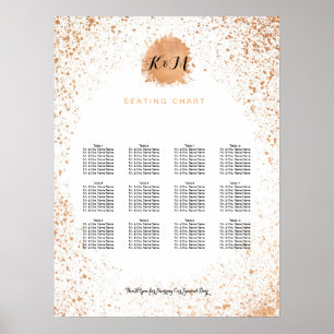 Copper Spray Wedding Reception Seating Chart