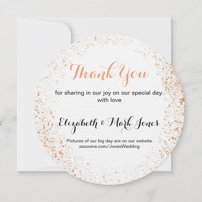 Copper Spry wedding collection Thank you Card (Front)