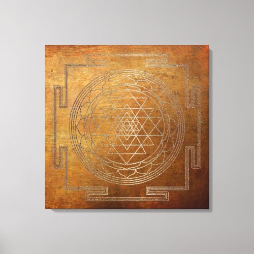 Copper Sri Yantra _ Wrapped Canvas