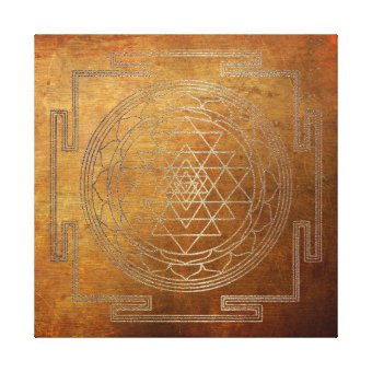 Copper Sri Yantra - Wrapped Canvas | Zazzle