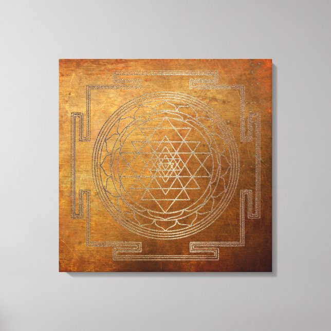 Copper Sri Yantra - Wrapped Canvas Print (Front)