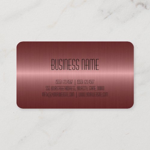 Copper Stainless Steel Metal Look Business Card