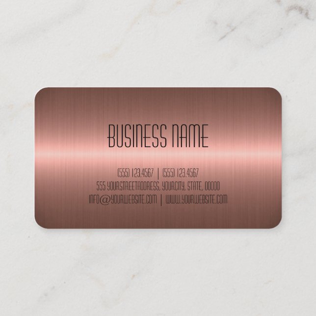 Copper Stainless Steel Metal Look Business Card (Back)