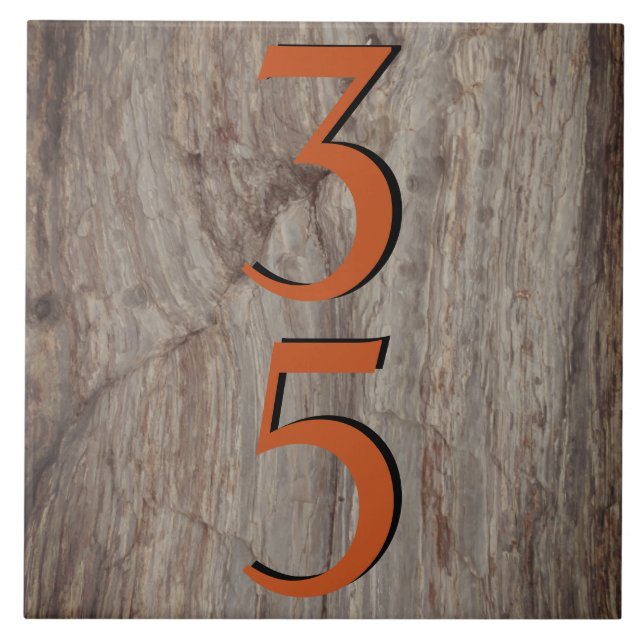 Copper Stone House Number Double #s Vertical Ceramic Tile (Front)